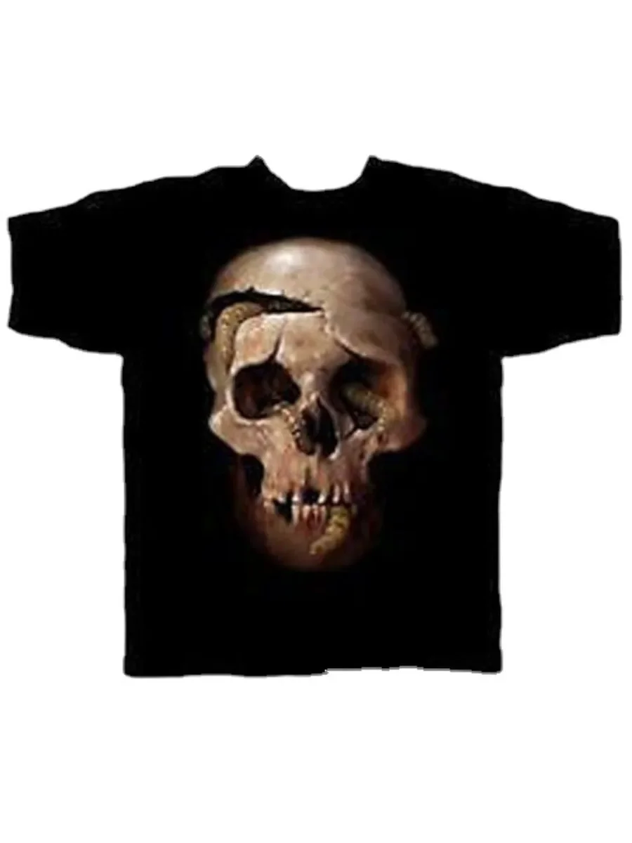Skull With Worms Evil Netherworld T-Shirt. Summer Cotton Short Sleeve O-Neck Mens T Shirt New S-3XL