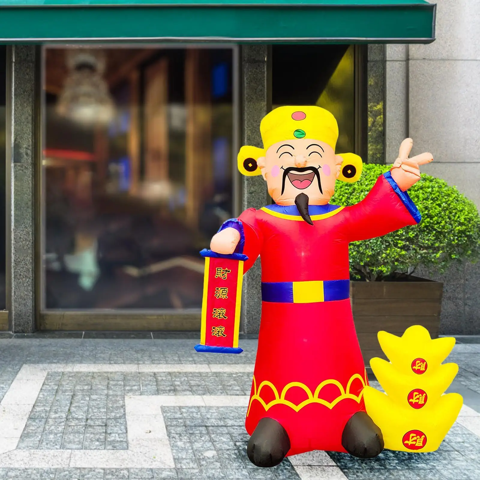240cm Chinese New Year Inflatable Decor Blowup Spring Festival Ornament Sculpture US Plug for New Year Gifts Backyard Garden