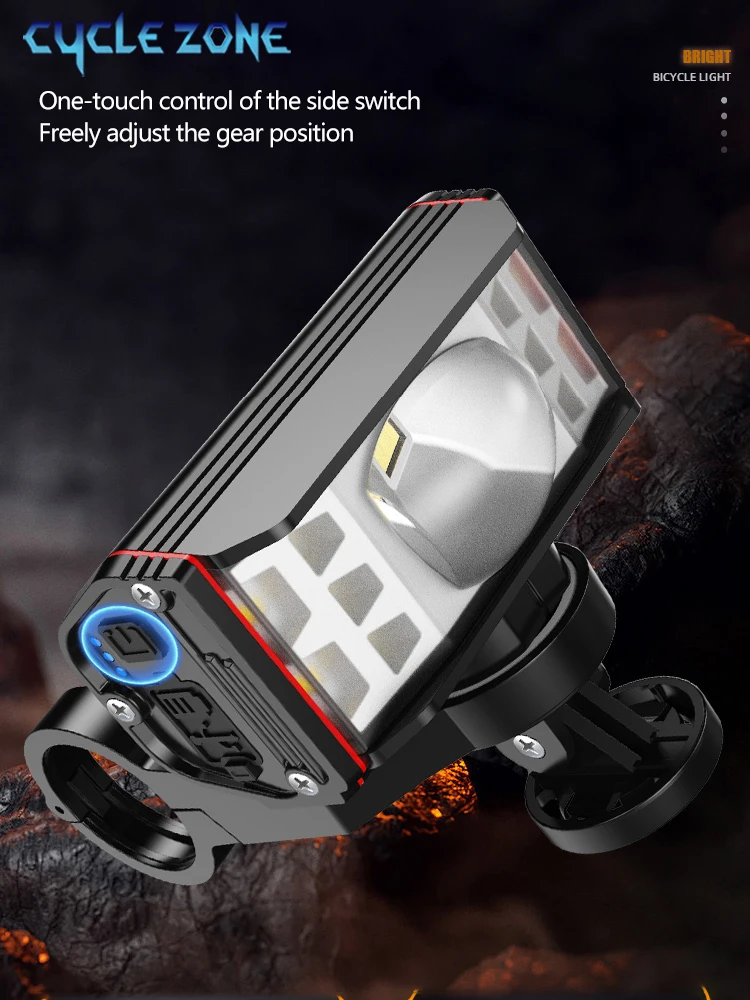 

MTB Road Bike Front Head Light Rechargeable 4 Modes Head Lamp High Lightness Flashlight Easy to Install for Night Riding Safety