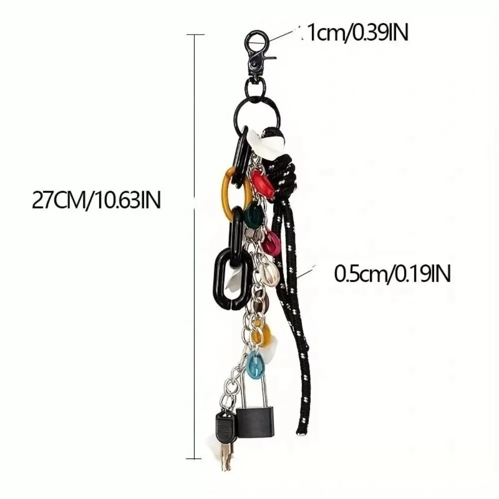 New Colorful Keychain Creative Couple Lock Bag Pendant Backpack Decor DIY Independent Bag Accessory