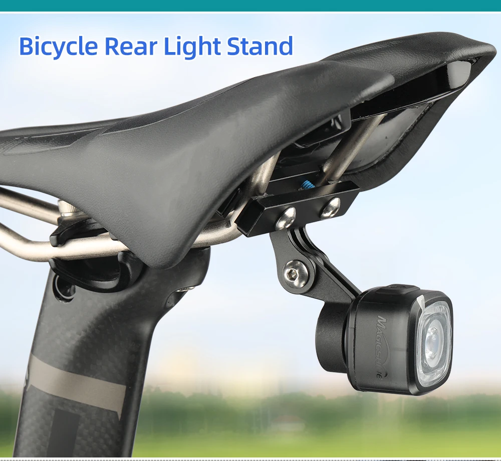 Fahrrad Sattel Schiene Rücklicht Halterung Sattelstütze Halterung Ständer Für Magicshine RN120 SEEMEE 60 100 180 200 300 Lampe Verlängerung Halter – Detail 1