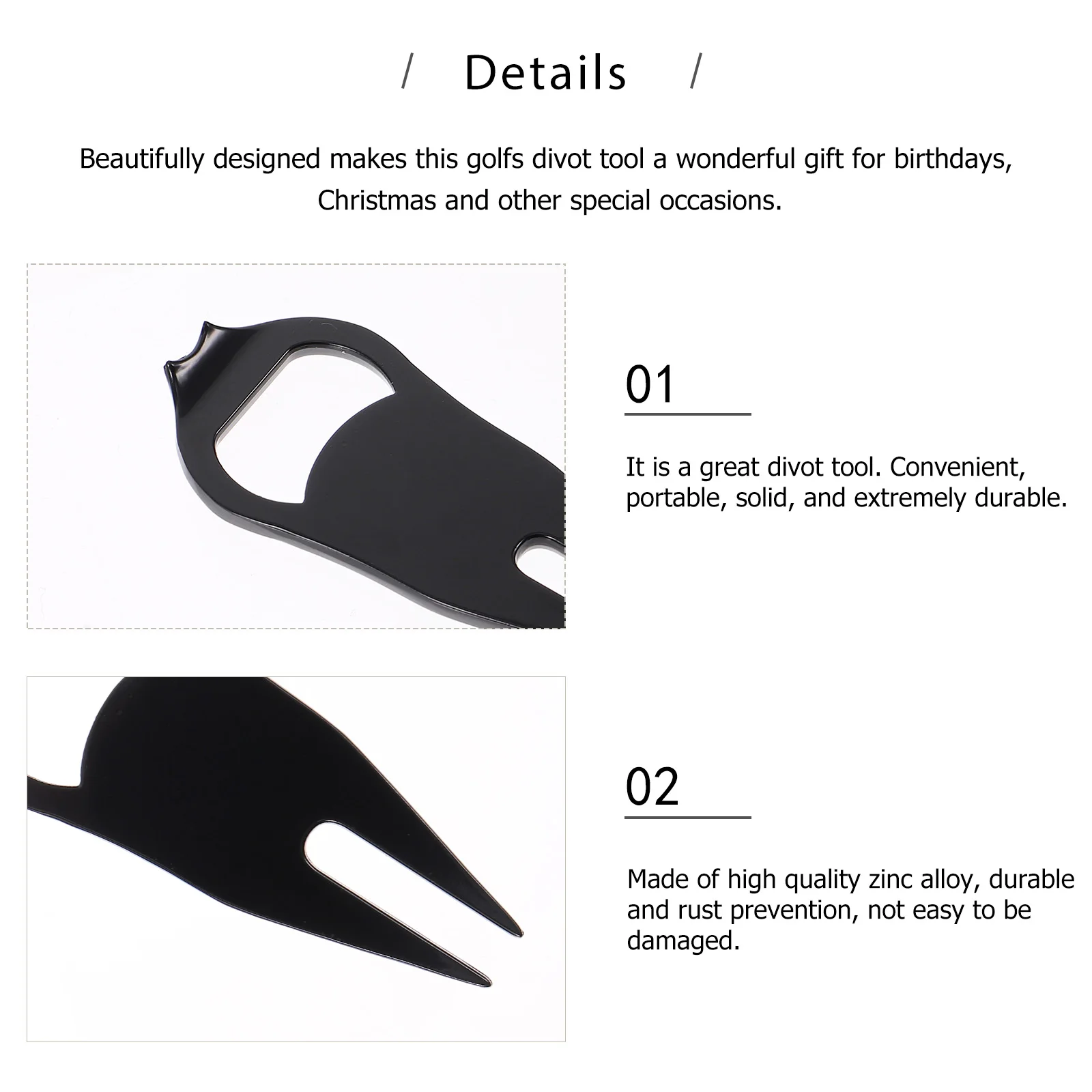 

1pc Divot Zinc Alloy Ball Marker Line Maker Repair Tool For Divot Fork Golf Training Device Metal Golf Tool