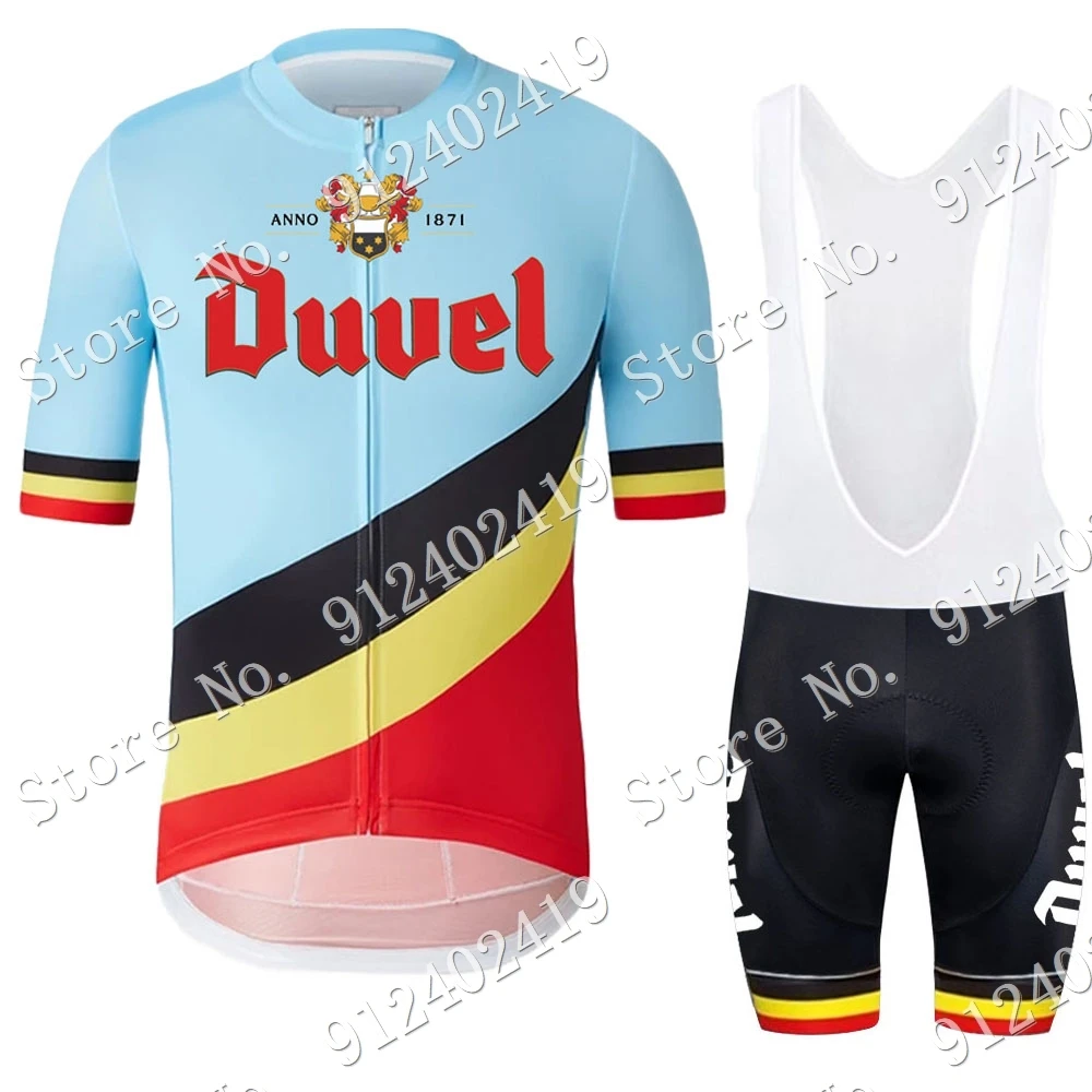 Belgium Duvel Team 2023 Cycling Jersey Set Men Summer Beer Clothing Road Bike Shirts Suit Bicycle Bib Shorts MTB Wear Maillot