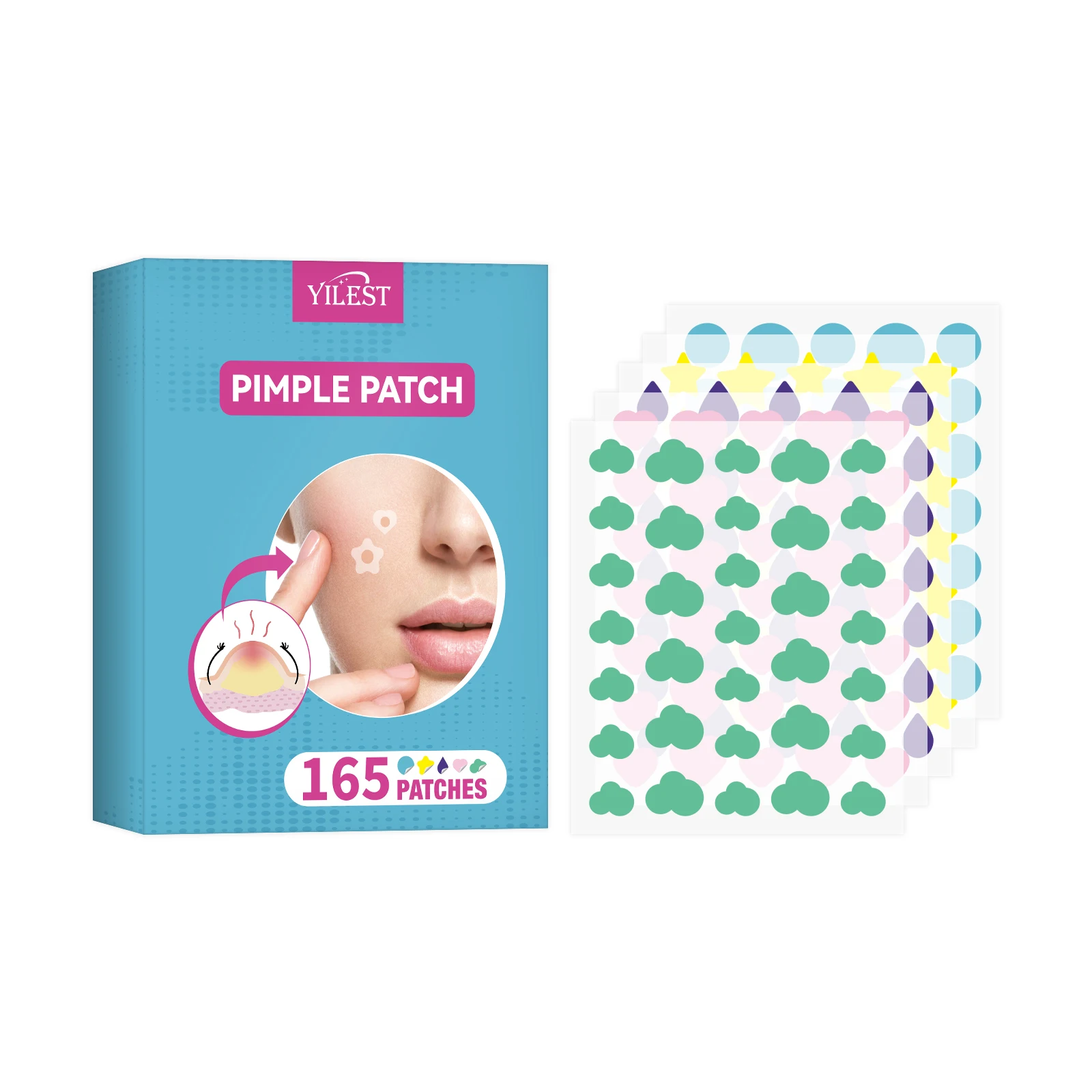 رقع حب الشباب المطابقة الألوان يخفف ندبات حب الشباب والعيوب تغطية غير مرئية