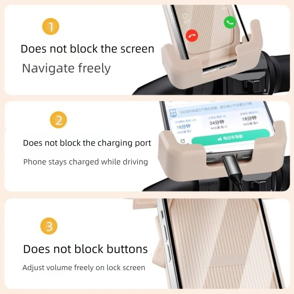 Waterproof Motorcycle Mobile Phone Holder Cradle Clip Sunshade Navigation Phone Holder Adjustable Shock Resistant
