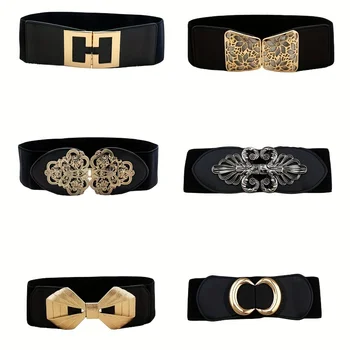 Cintura elastica larga con fibbia vintage Cintura nera Cintu...