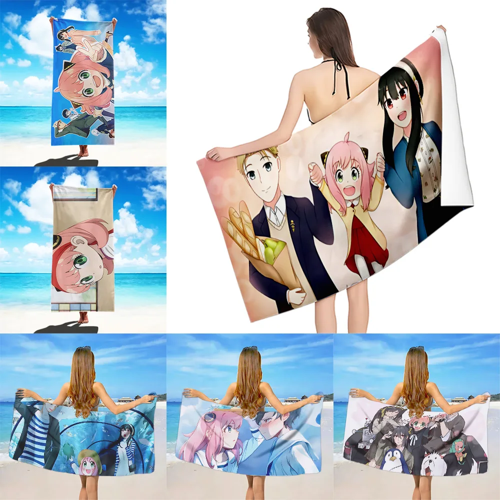 

Anime Spy x Family Beach Towel Microfiber Sand Free Quick Dry Soft Sandproof Pool Towels Gift for Women Travel