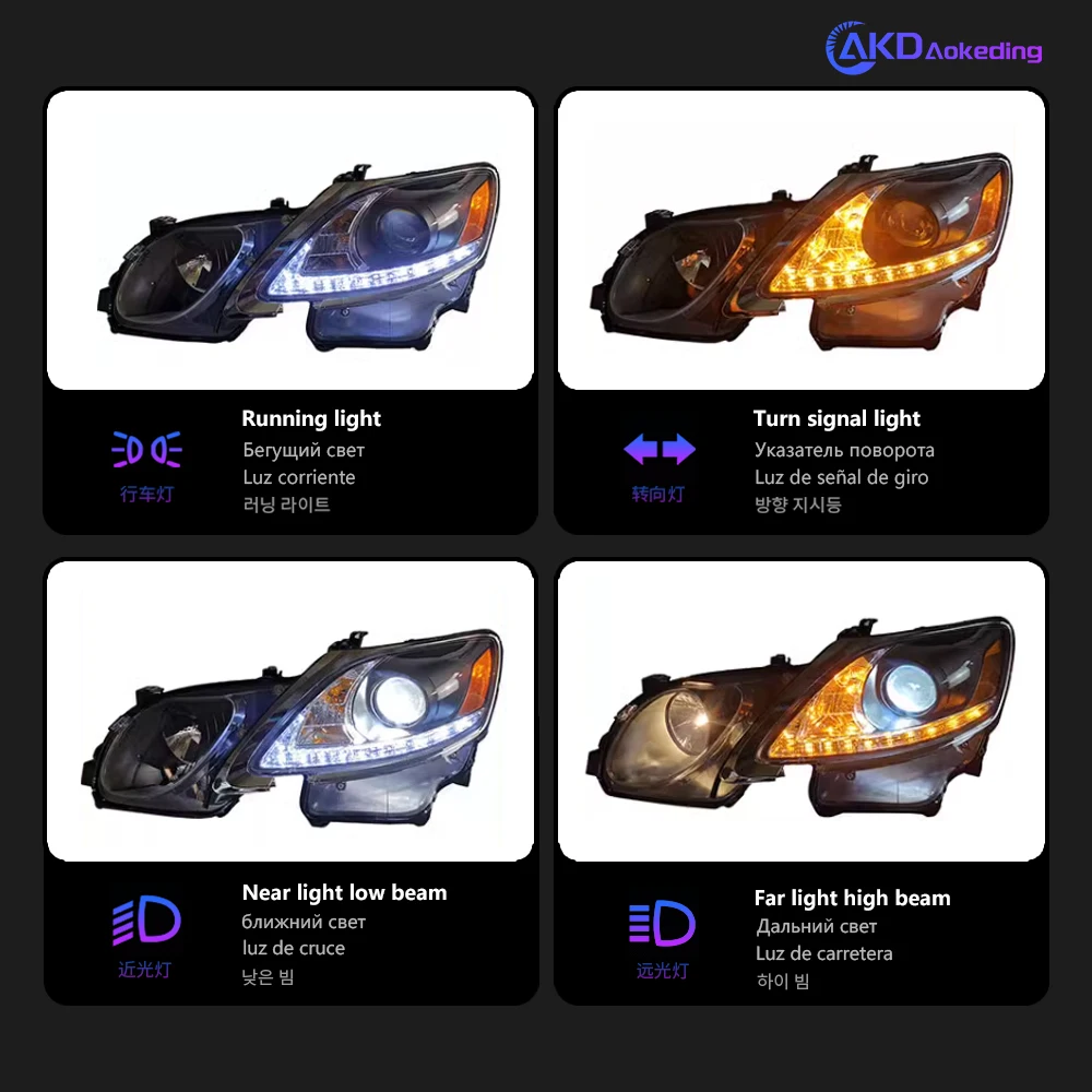 Lexus-LED車のヘッドライト,Xus gs 2004-2012 gs300 gs350用ヘッド