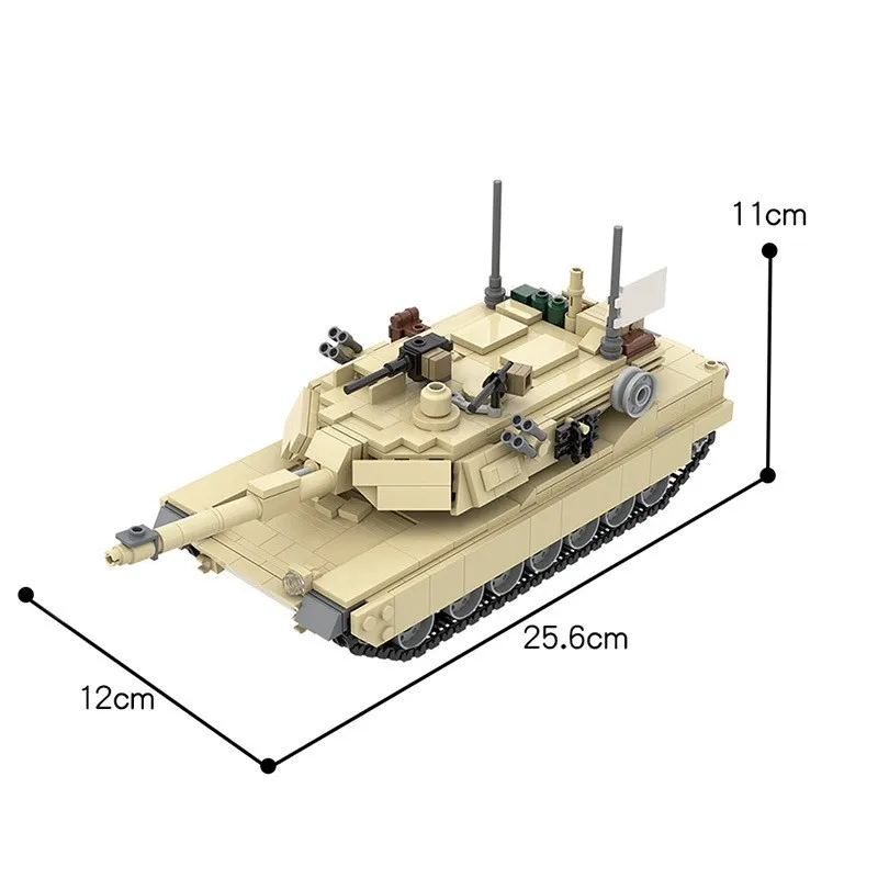 MOC Moderne Militärserie Kriegsausrüstung M1A2 Abrams Panzer Baustein-Modell DIY Kinder-Puzzle Montage-Spielzeug Geburtstagsgeschenk – Detail 5