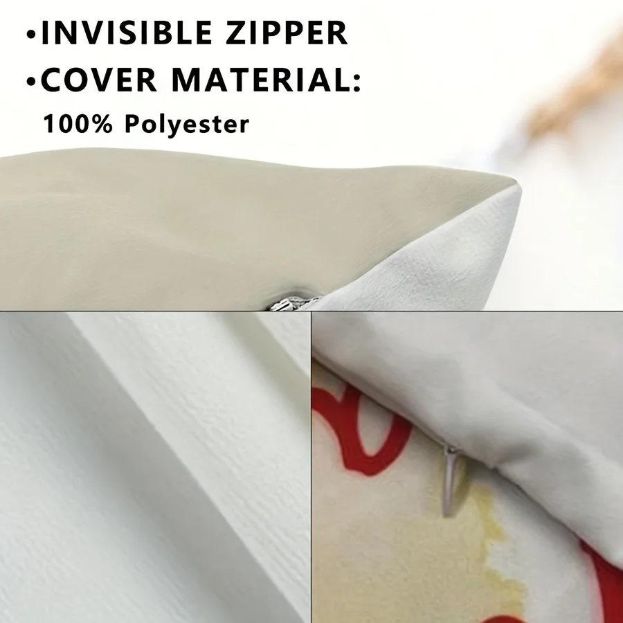 كيس وسادة قصير من القطيفة قابل للتخصيص، غطاء وسادة مربع لتزيين غرفة المعيشة وغرفة النوم، إغلاق بسحاب، غسيل آلي #5