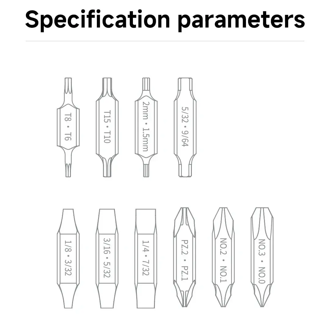NexTool Flat Bits Kit 20 In 1 Magnetic Screwdriver Bits Set Double Headed for Pocket Tool E1/Flagship Captain Multi Tool