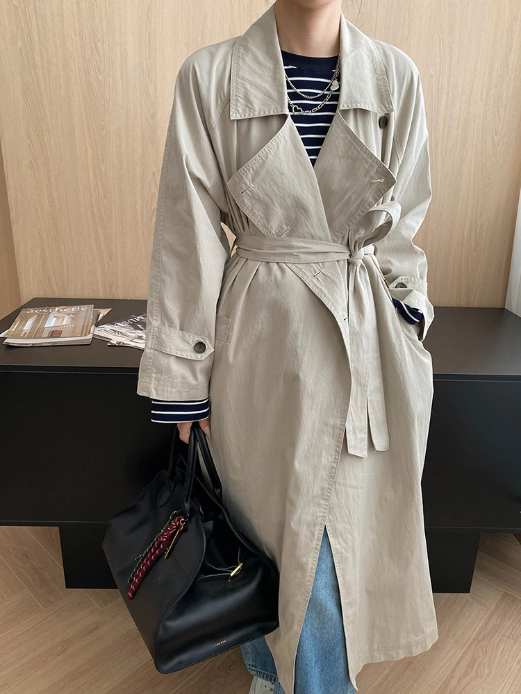 YERMORA grijs gordel korte casual geul voor vrouwen revers lange mouw losse nieuwe windjack mode tij lente herfst 2025