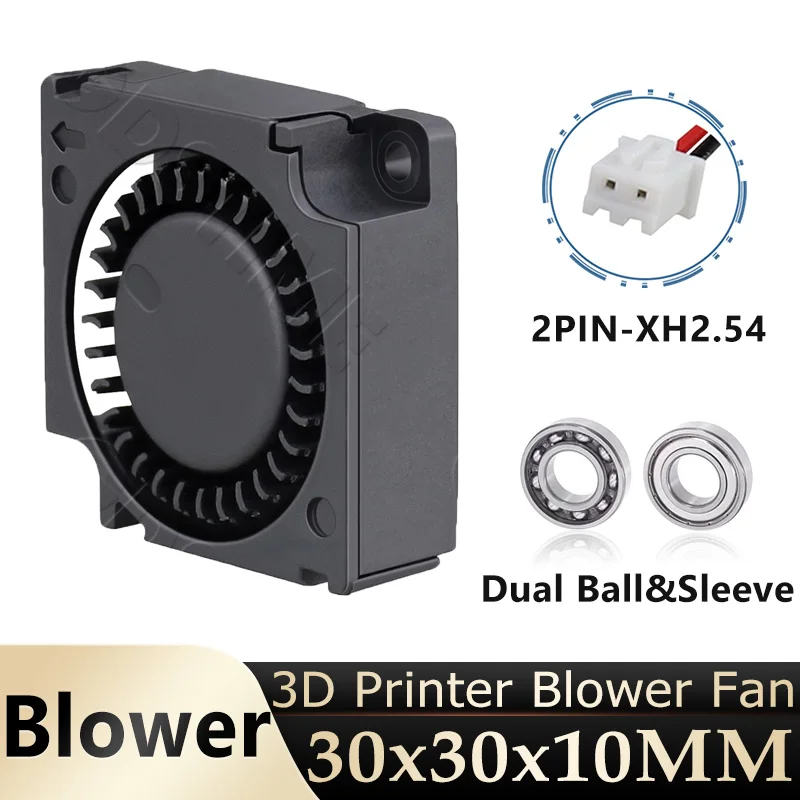 

Gdstime 3010 Blower Fan 24V Dual Ball Blower 2PIN Mini CPU Cooler DC 5V 12V 30x10MM PC Turbo Blower For 3D Printer Cooling Fan