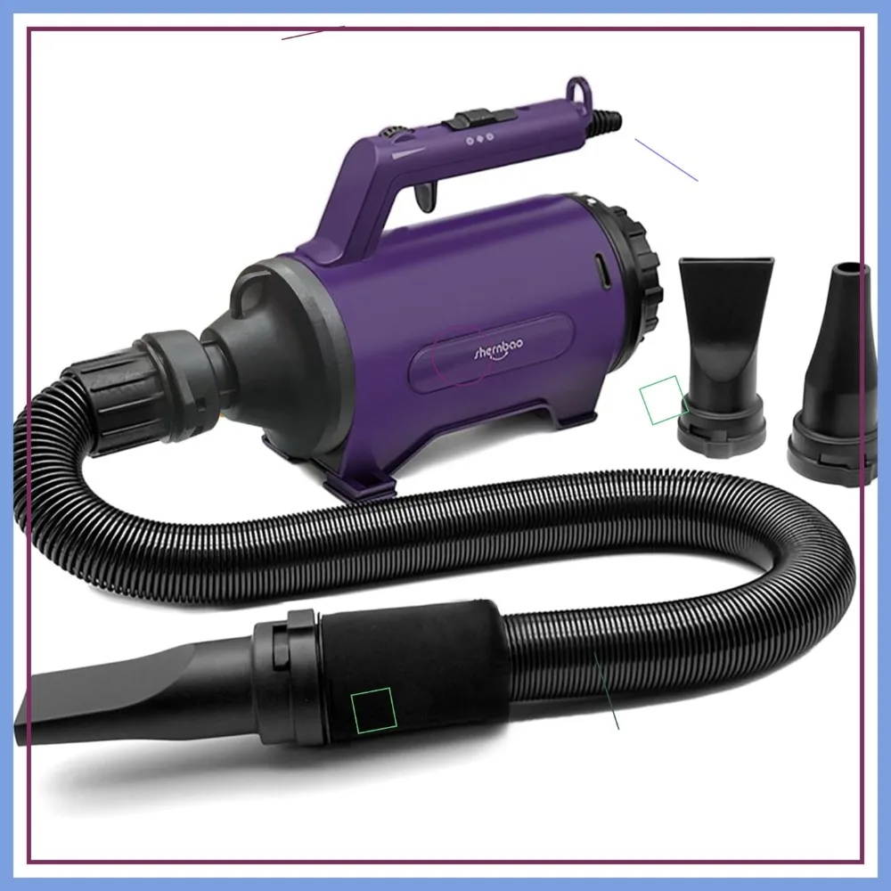 High Velocity Dog Dryer, Professional Pet Grooming Blower, Adjustable Speed & Temperature