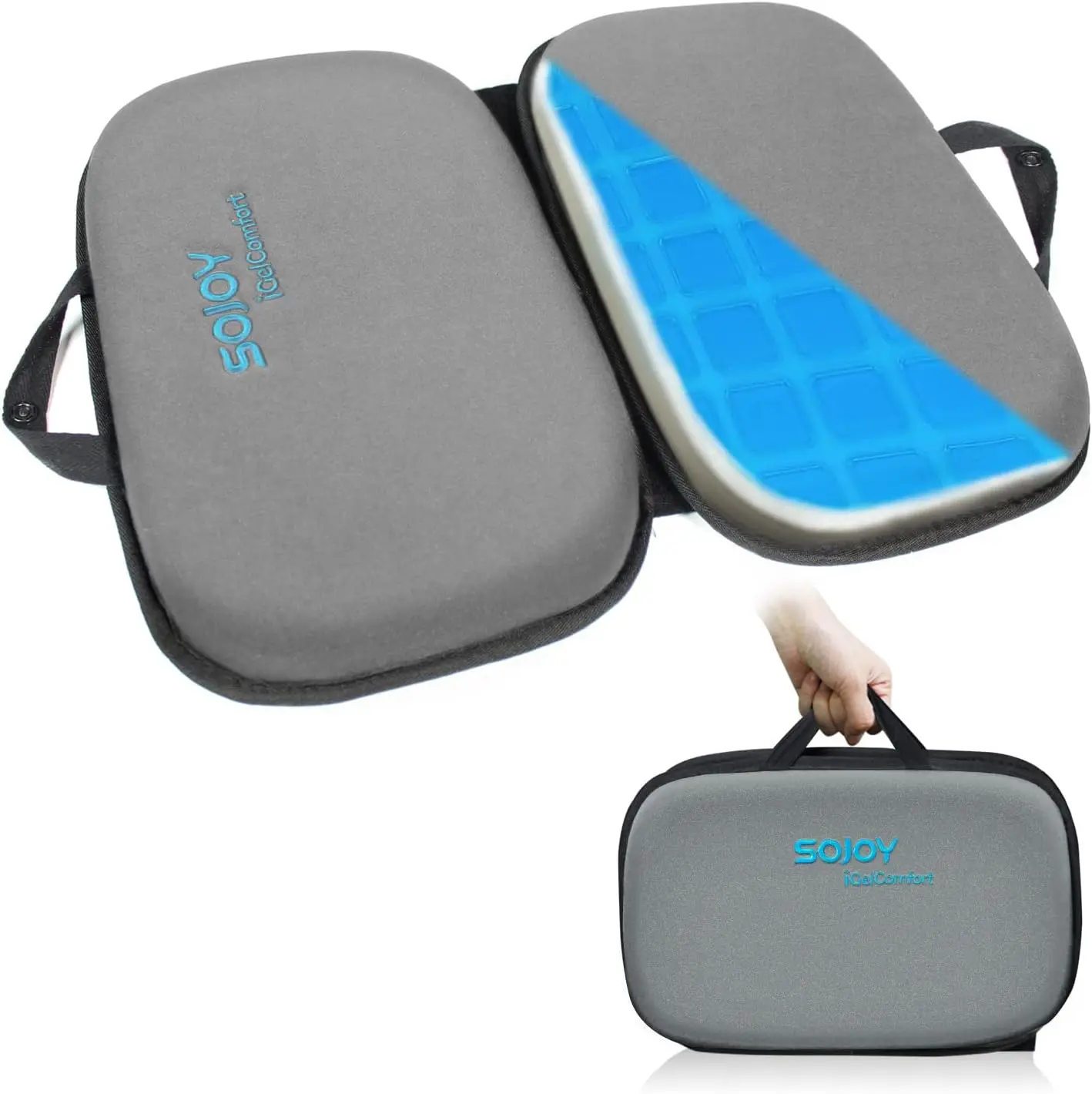 

3-in-1 Gel Seat Cushion Darkgray - Pressure Relief & Cooling