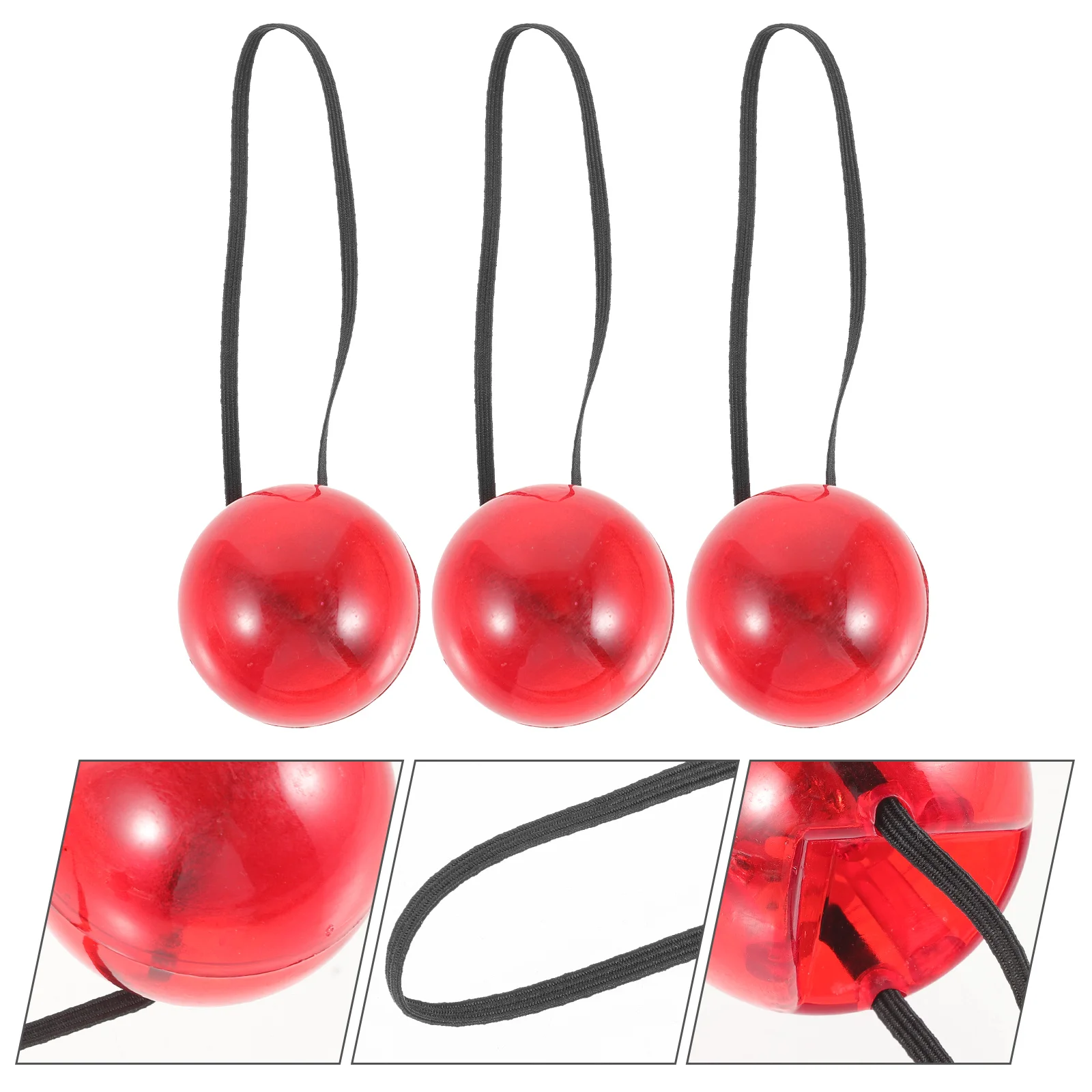 3 Pcs Aldult Clown Nose Man Costume for Kids Halloween Rudolph Plastic Decor Glowing Red