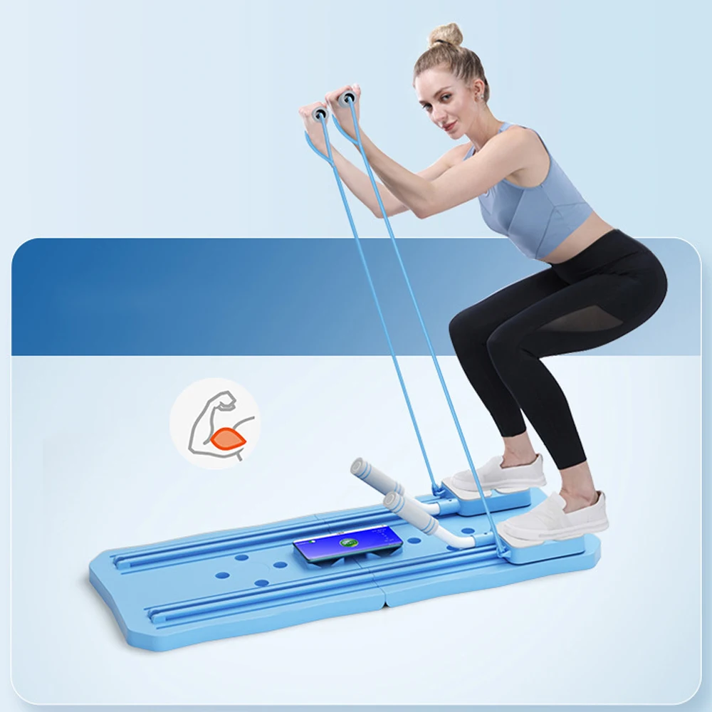 Equipamento multifuncional de treinamento muscular abdominal, flexões domésticos, web dobrável, placa de suporte de rebote automático