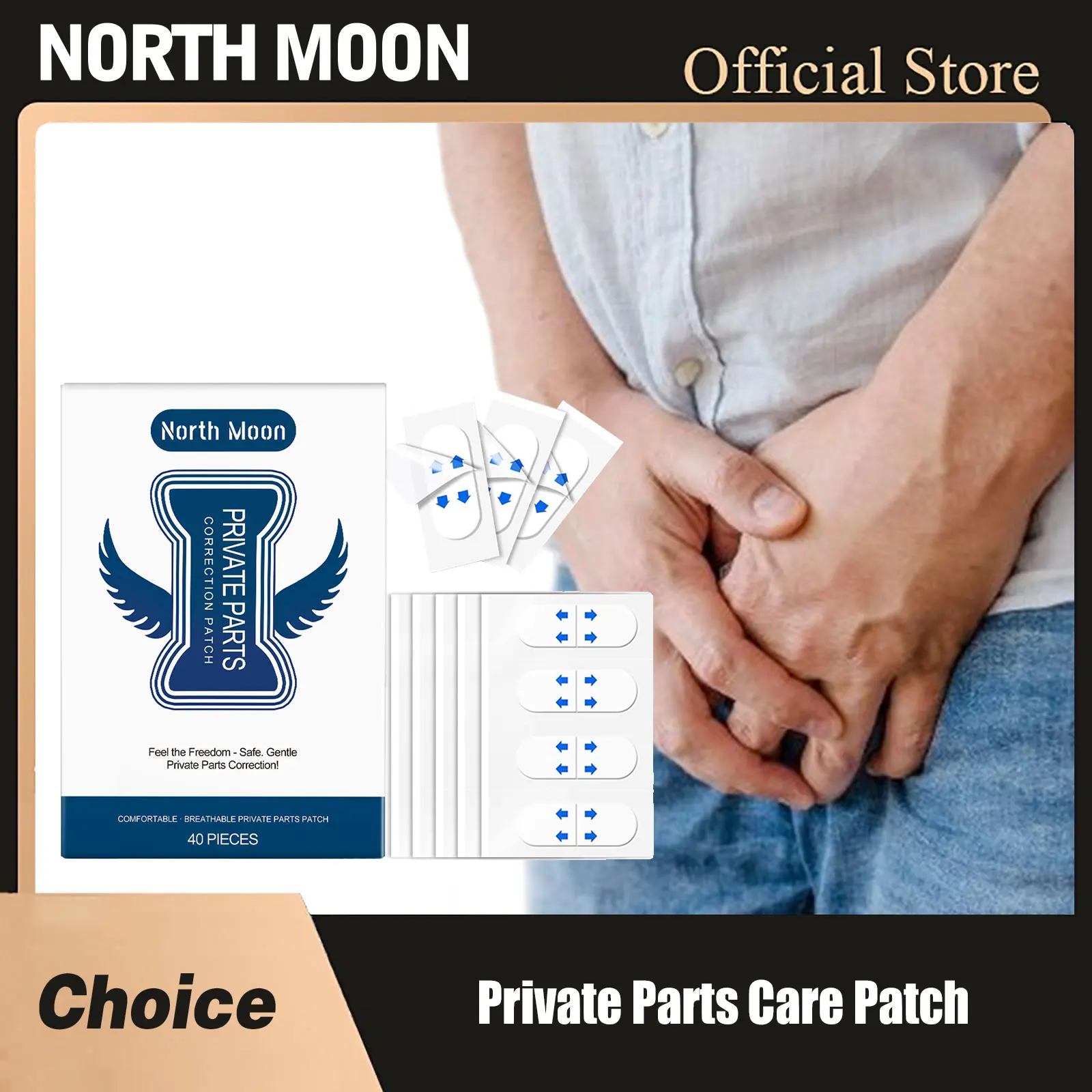 North Moon Men Private Parts Care Patch Relieve Prostatitis Strengthen Kidney Remove Discomfort Odor Prostate Treatment Patches