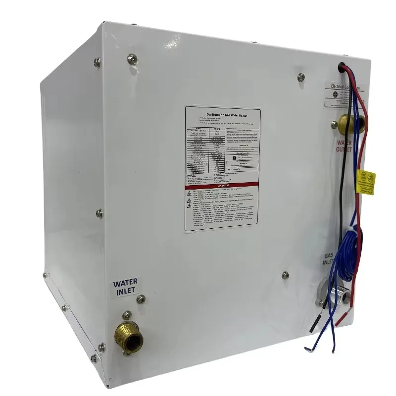 سخان مياه مدمج 12 فولت 10 لتر تيار مستمر غاز البترول المسال، 2.4 GPM 56,000 وحدة حرارية بريطانية تصميم عالي الكفاءة للتخييم RV وغير الشبكة خارج الشبكة