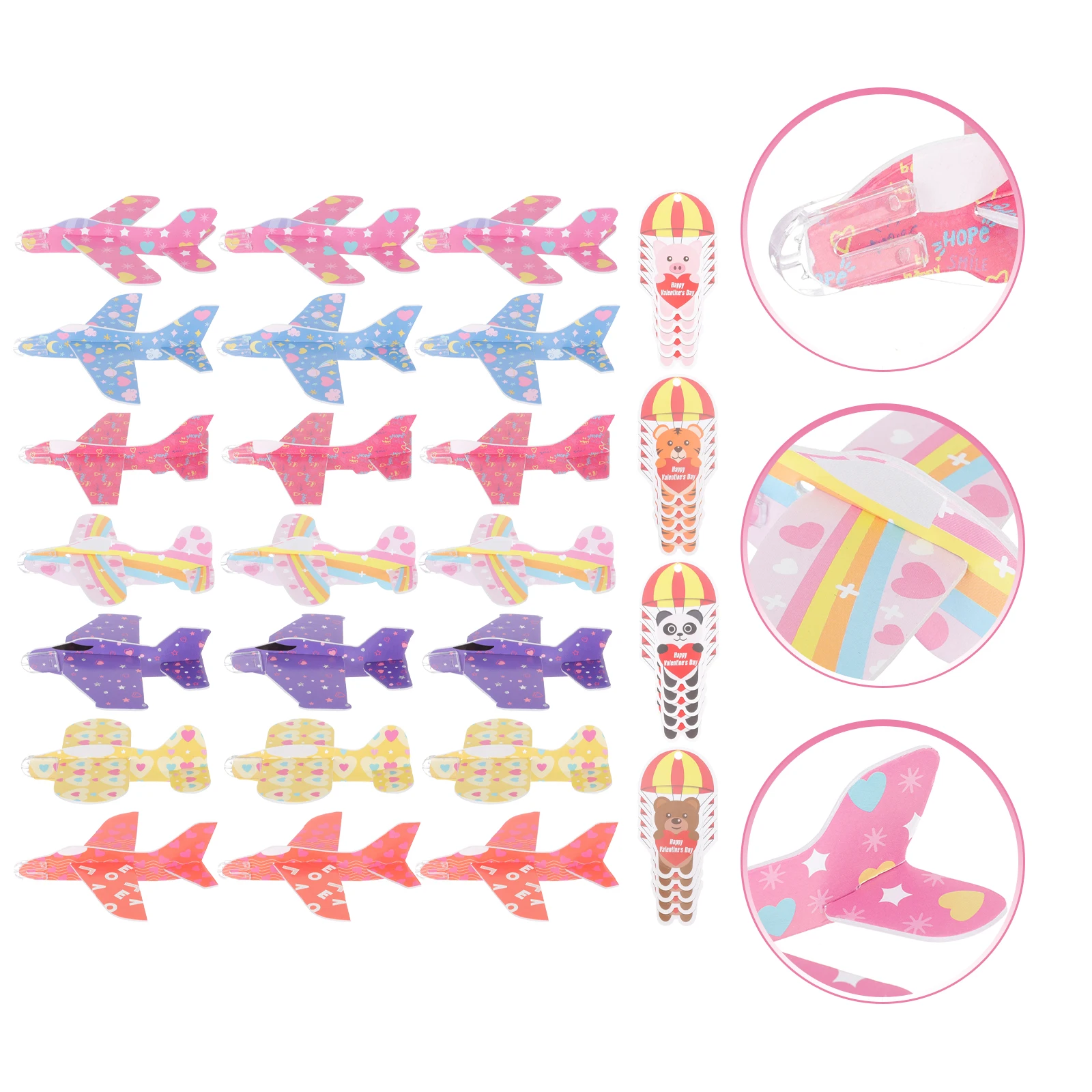 

1 set 1 Set Valentine'S Foams Airplanes Greeting Cards Kids Classroom Exchange Gift Plane Set Easy Assemble Safe Indoor Play