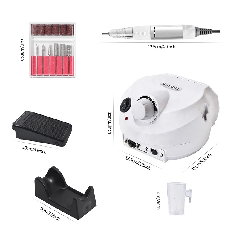 35000RPM Electric Nail Drill Professional Manicure Machine Nail Sander Set Nail Drill Bit Portable Nail Salon Polisher Equipment