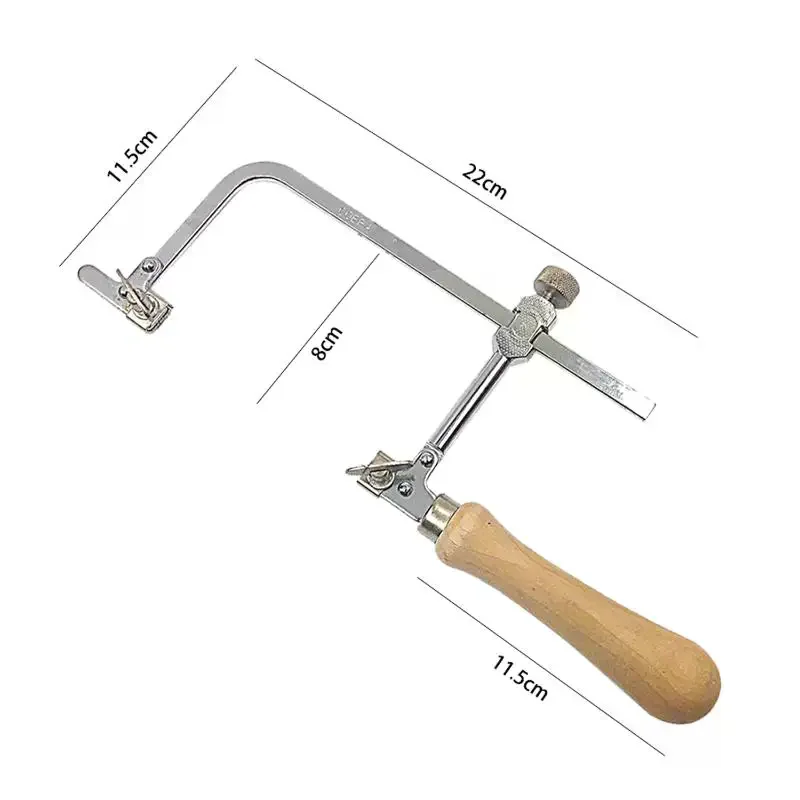 Mini Coping Saw With Wooden Handle Extra Cutting Blades: Adjustable Metal Frame DIY Craft Cutting Hand Tools