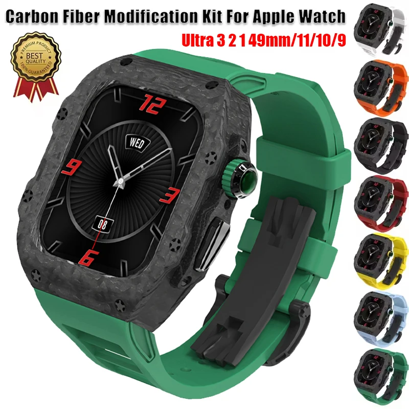 

Комплект из углеродного волокна для Apple Watch Ultra 3 2 1 49 мм 11 10 46 мм 42 мм Комплект модификации для Iwatch 49 мм 46 мм Роскошный ремешок для ремонта