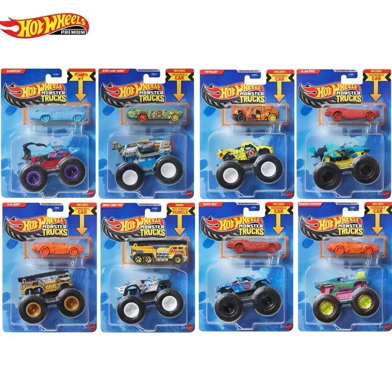 

Коллекционная модель машинки Hot Wheels Premium Monster Trucks GRH81, 2 шт., Dodge Fire Truck, литая под давлением, масштабная, для детей