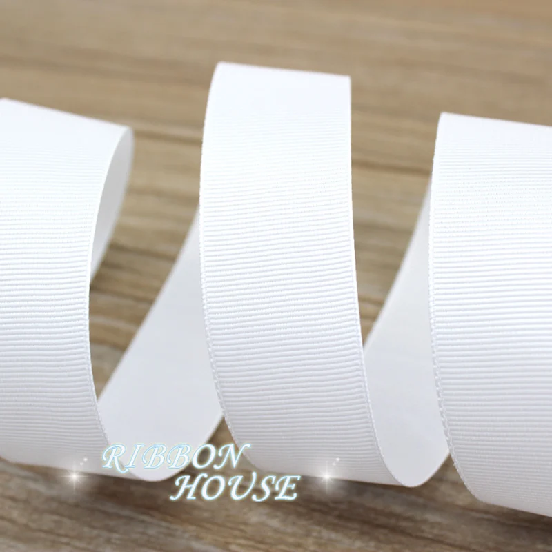 (10 Meters/lot) White Grosgrain Ribbon Wholesale Gift Wrap Christmas Decorations Ribbons Decoration House Party DIY（12/25/40mm）