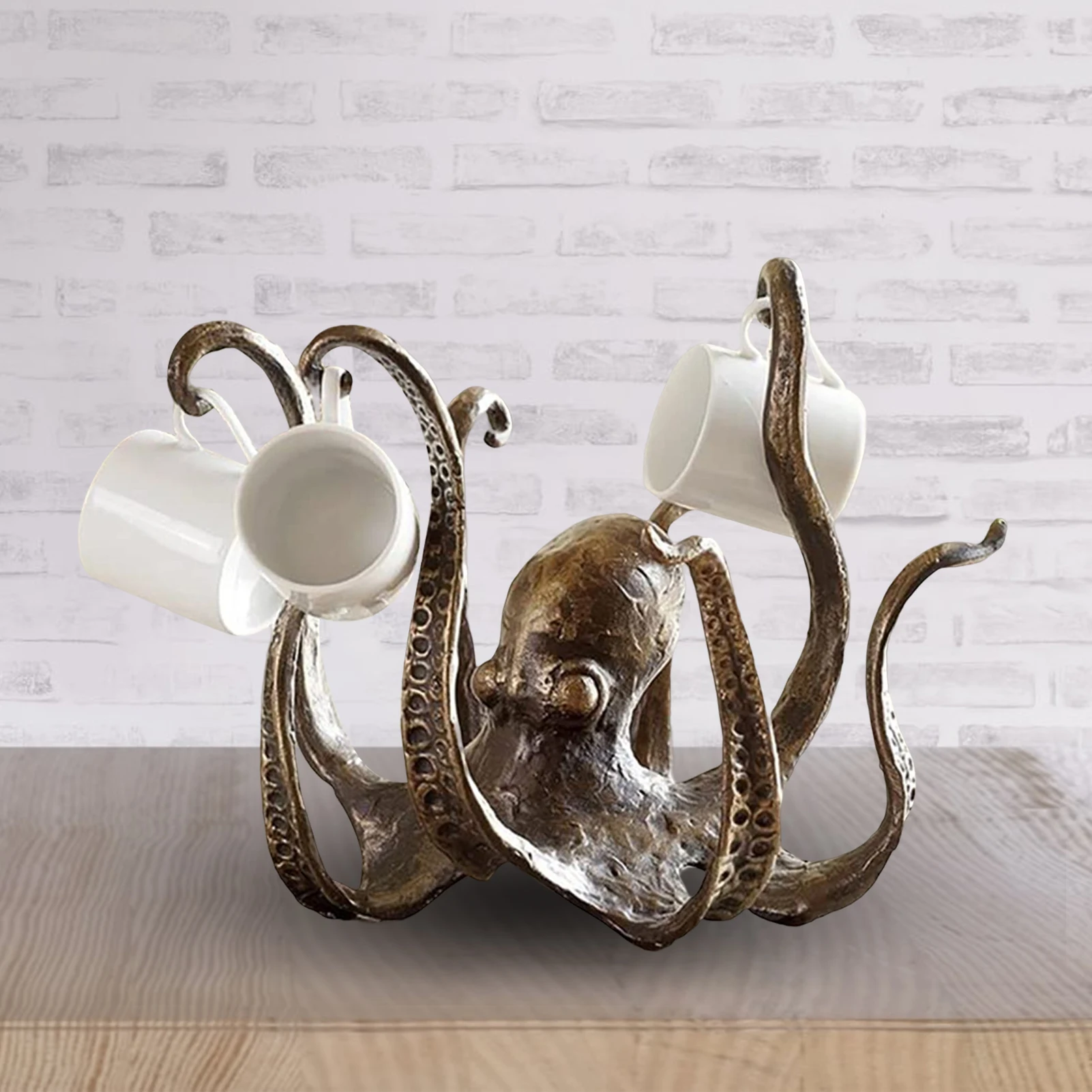 Octopus Coffee Cup Holder Smooth Polished Surface Creative Ornament for Home Bedroom Decoration