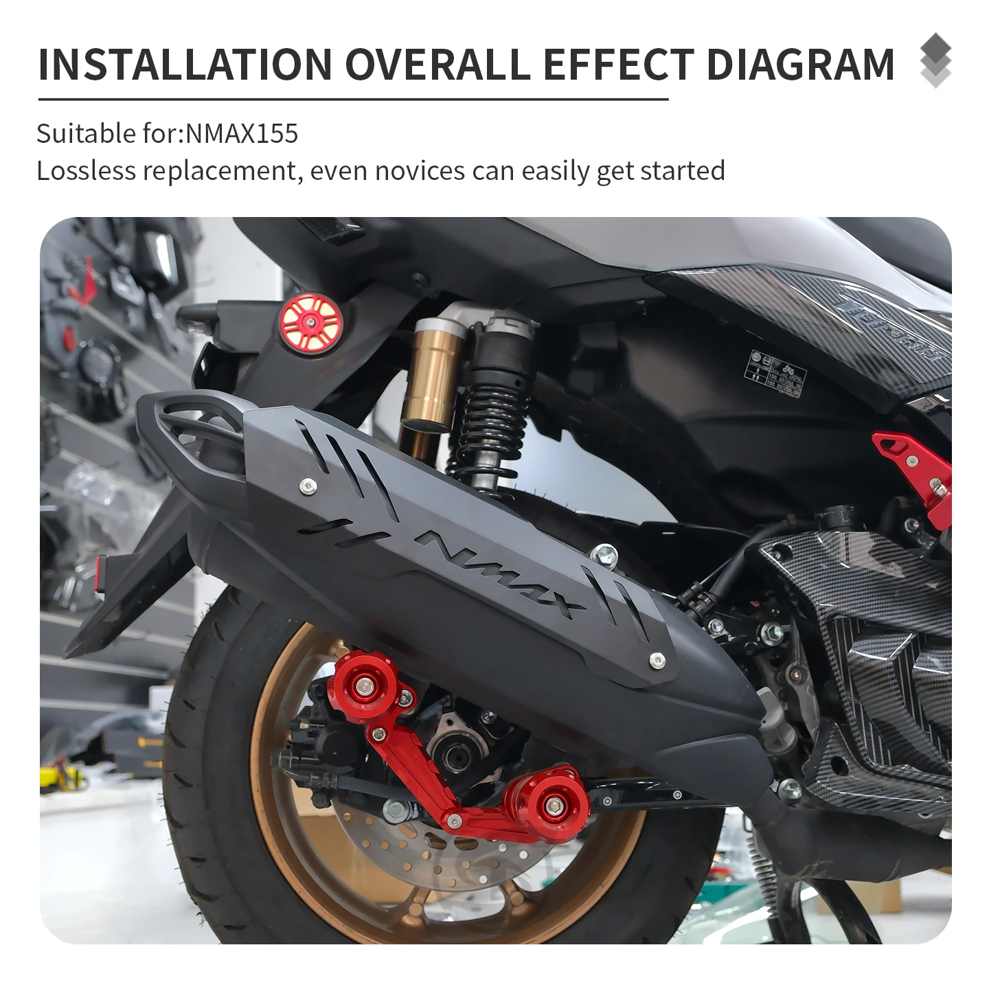 Suitable for 2020-2026 Yamaha NMAX155 Modified Exhaust Pipe Protective Cover anti Scratch Original Motorcycle Accessories