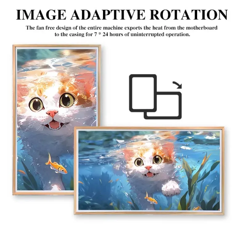 55 Inch 4K Private I Gallery Art Exhibition Smart Tv Frame Digital Anti-Glare Lcd Wood Digital Photo Frame