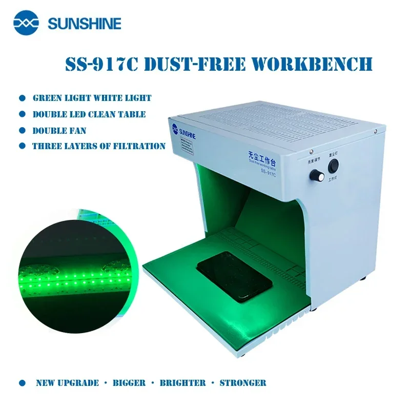 

Sunshine SS-917C Dust Free Room Anti Dust Working Bench Adjustable Wind Cleaning Room For Phone ipad Refurbish Repair Workbench