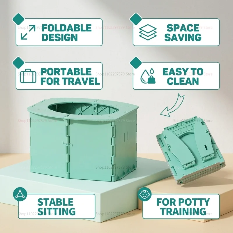 

Baby Potty Portable Baby Toilet Seat Kids Potty Foldable Potty Training Basin Outdoor Travel Basin Bag Sturdy and Easy to Clean