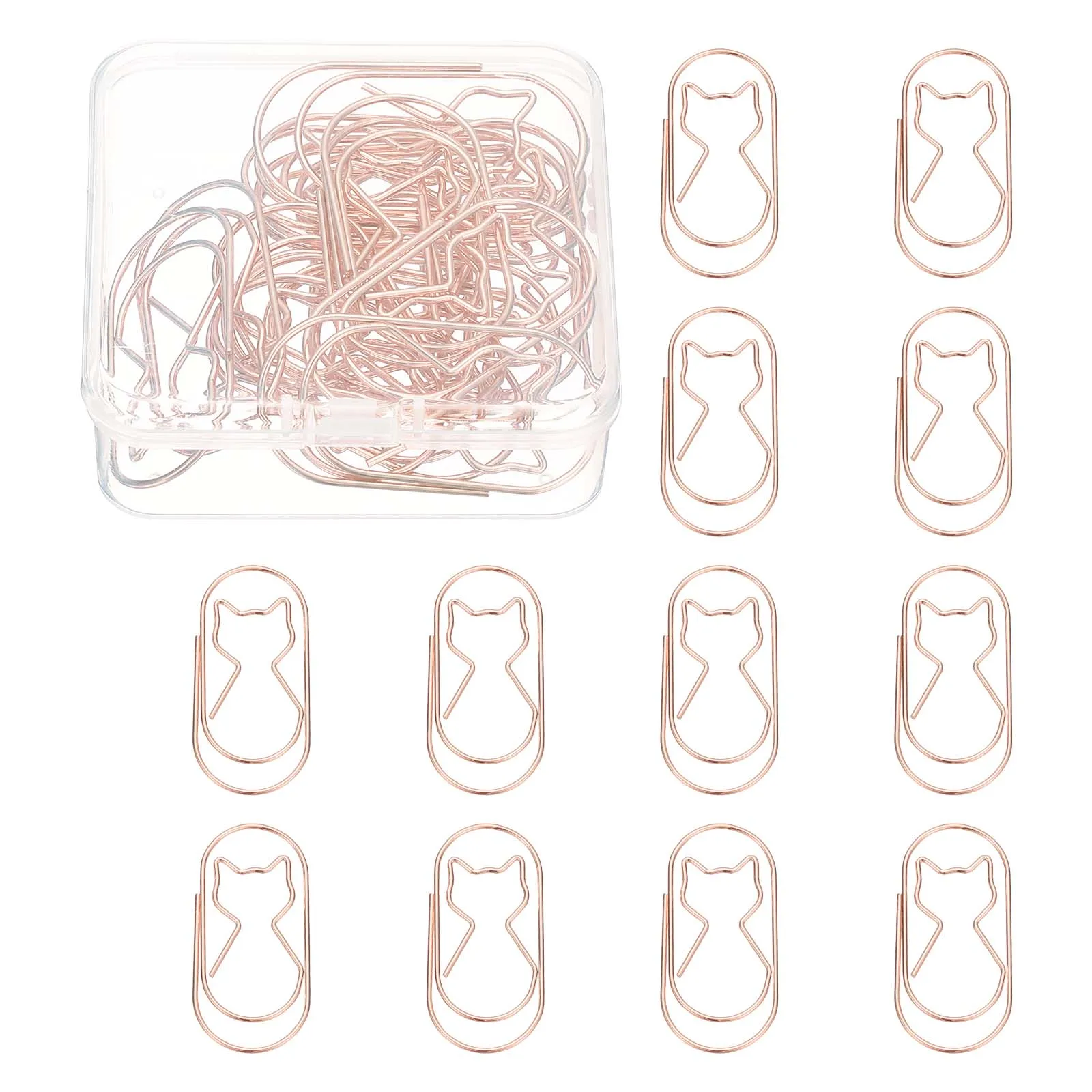 

20/50/100Pcs Cat Shape Paper Clip Metal Cute Small Paper Clamp Clips for Office Supplies Craft Scrapbook Document Note Sorting