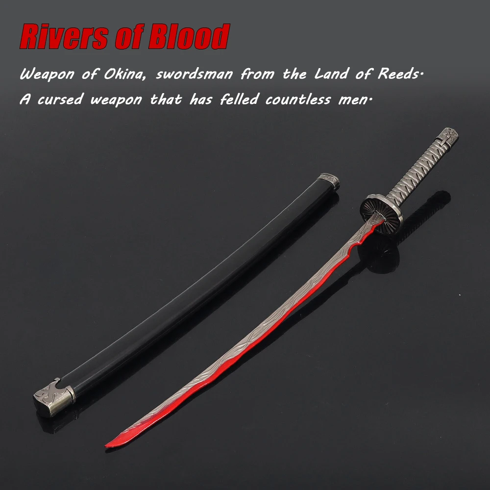 22-26cm Eldenn Waffe heißen Stil Flüsse von Blut Samurai Replik Spiel Metall Modell Moonveil echten Stahl Katana mittelalter lichen Schwert Spielzeug