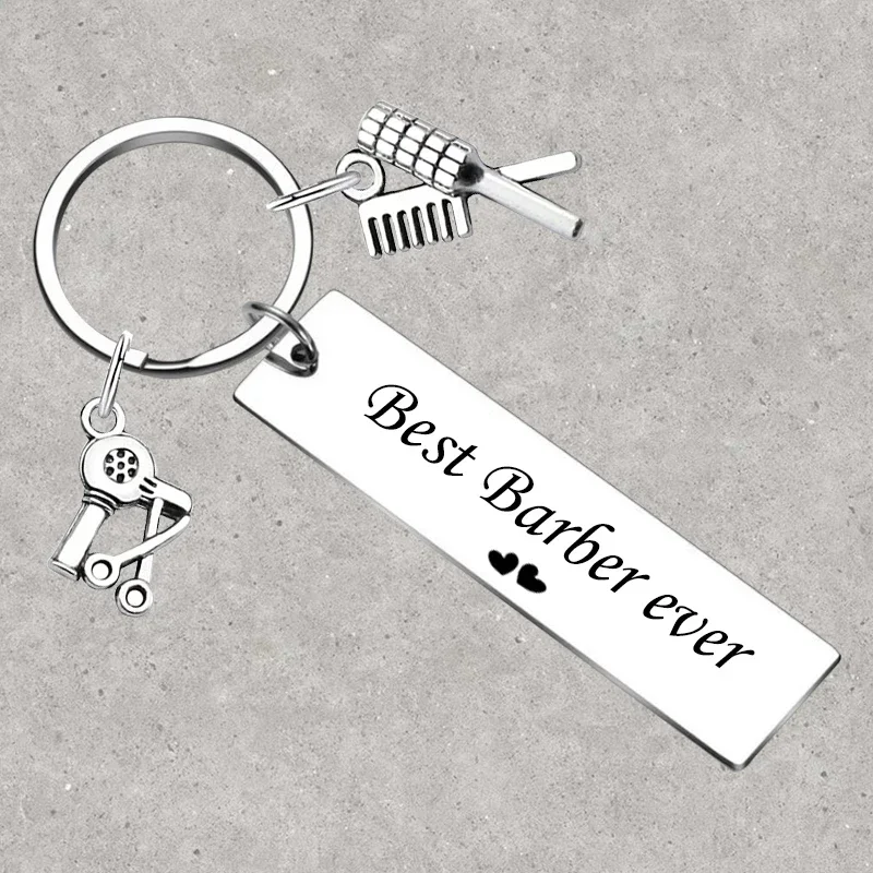 Hot Best Barber Ever Keychain Barber Appreciation Gift,Thank You gift Key Rings barber shop Gifts