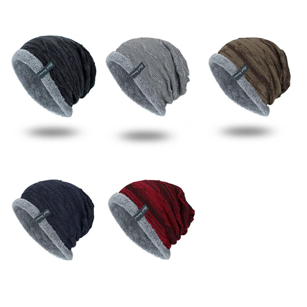 

Men'S Winter Beanie Men'S Hat Warm Thick Lined Hat Soft Brim Outdoor Windproof Cap For Cold Weather (Grey)