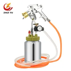 High Pressure Paint Pot 2L Sprayer Tank Spray Gun With Hose for Home Industrial Commercial Painting Spraying Coating