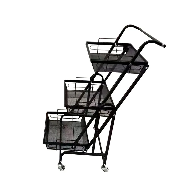 

Handcart storage rack, floor to floor, multi-layer, movable storage rack, rotating small cart, kitchen, parallel folding storage