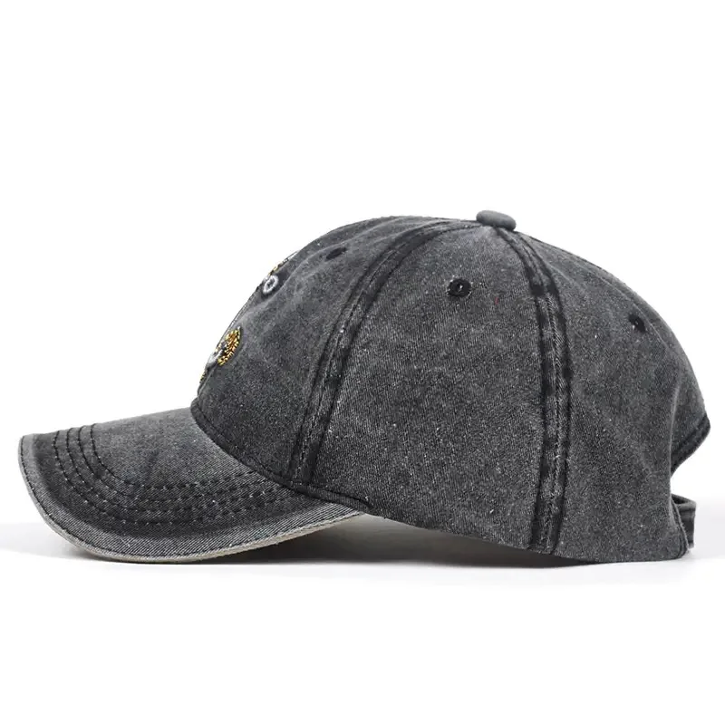 Washed Boat Anchor Embroidered Denim Baseball Hat Outdoor Korean Style Distressed Summer Male Cap