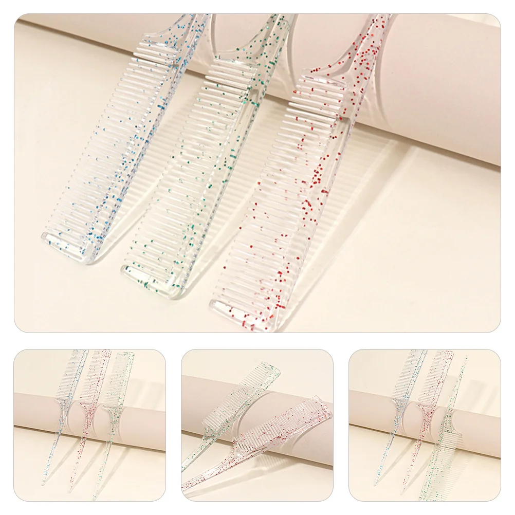 

3Pcs Hair Parting Combs with Pick End Suitable for Salon Personal Use Durable Flexible Material Easy to Operate for Hair Styling