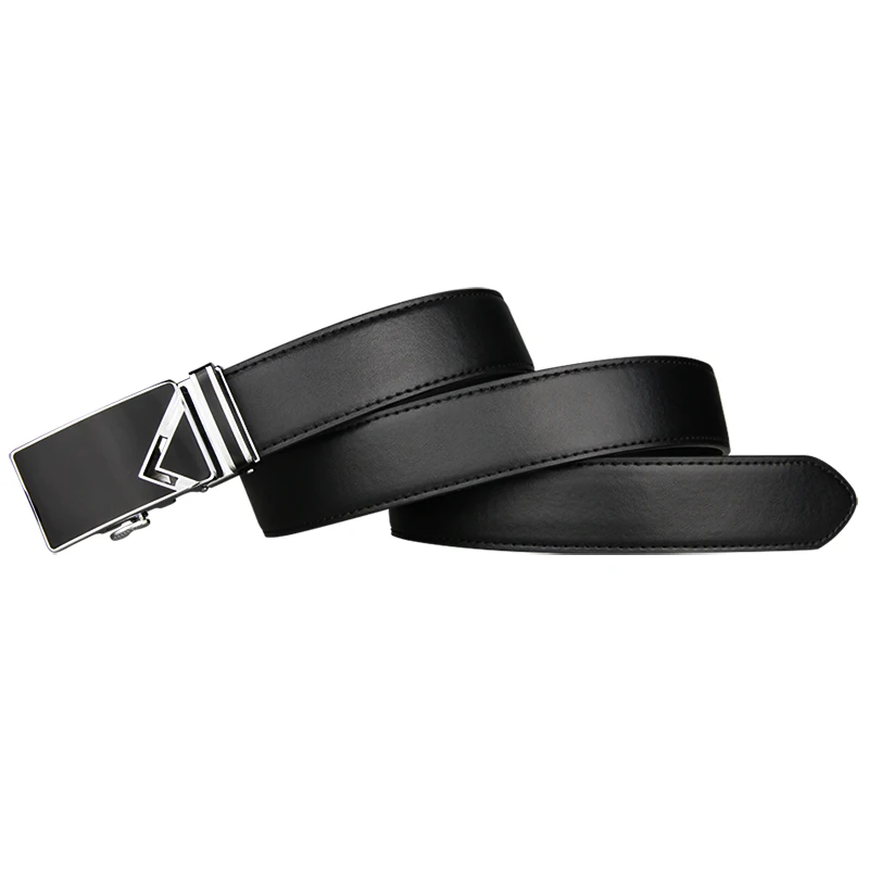 New Fashionable White Men Belts Automatic Alloy Buckle Male Belt Genuine Cowskin Leather Golf Belt Plus Size 130cm