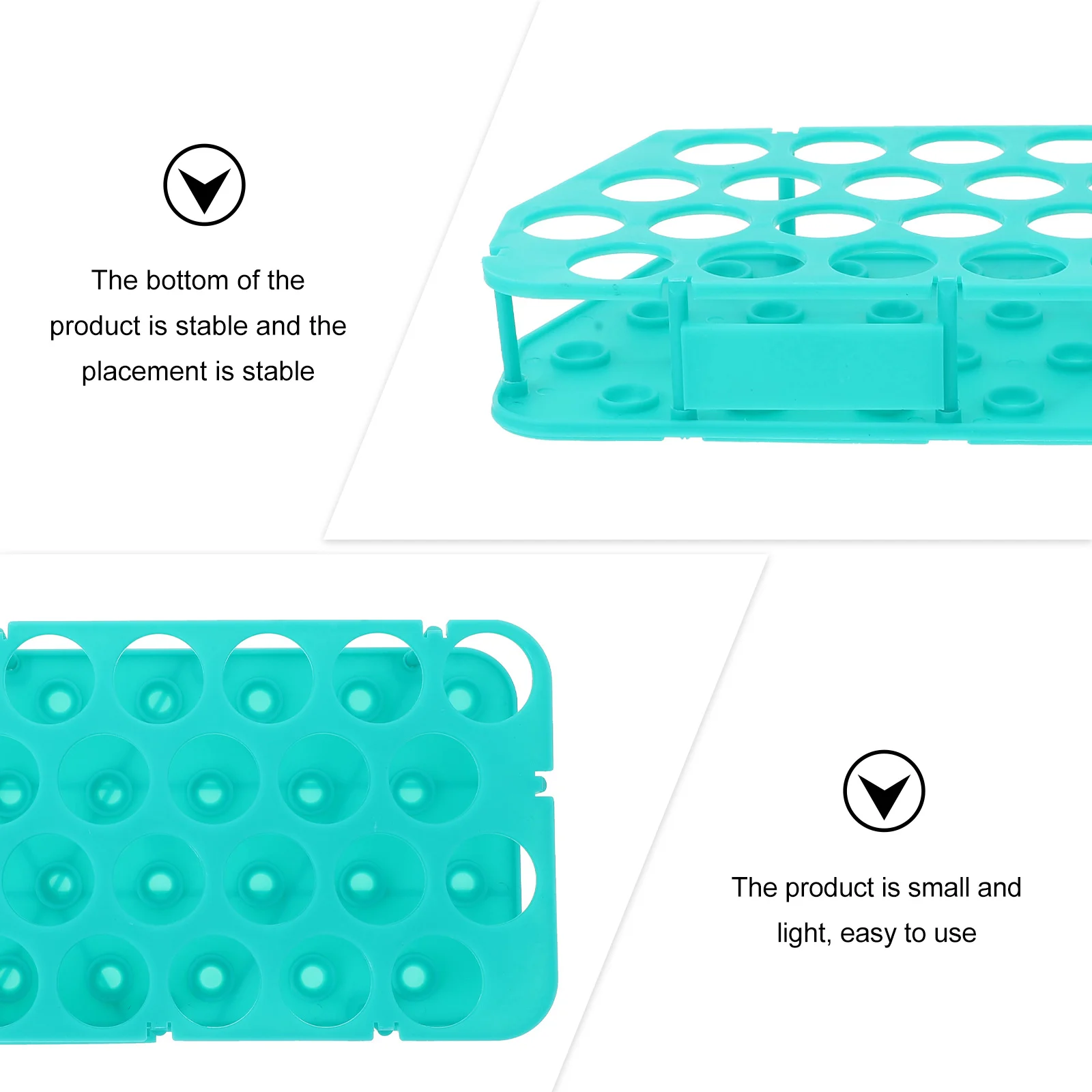 Centrifuge Tube Rack Single Layer Test Stand Easy to Install Laboratory Holder Double Sided Sturdy Plastic Bracket Lightweight