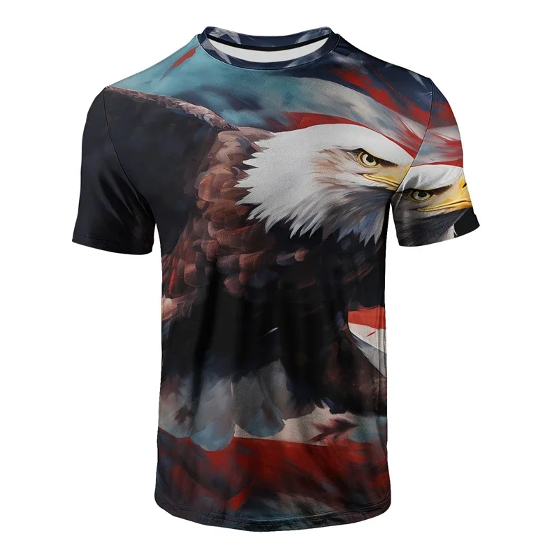 Men's Black to Red Gradient T Shirt With Stripe Detail Short Sleeve Crew Neck Casual Tee