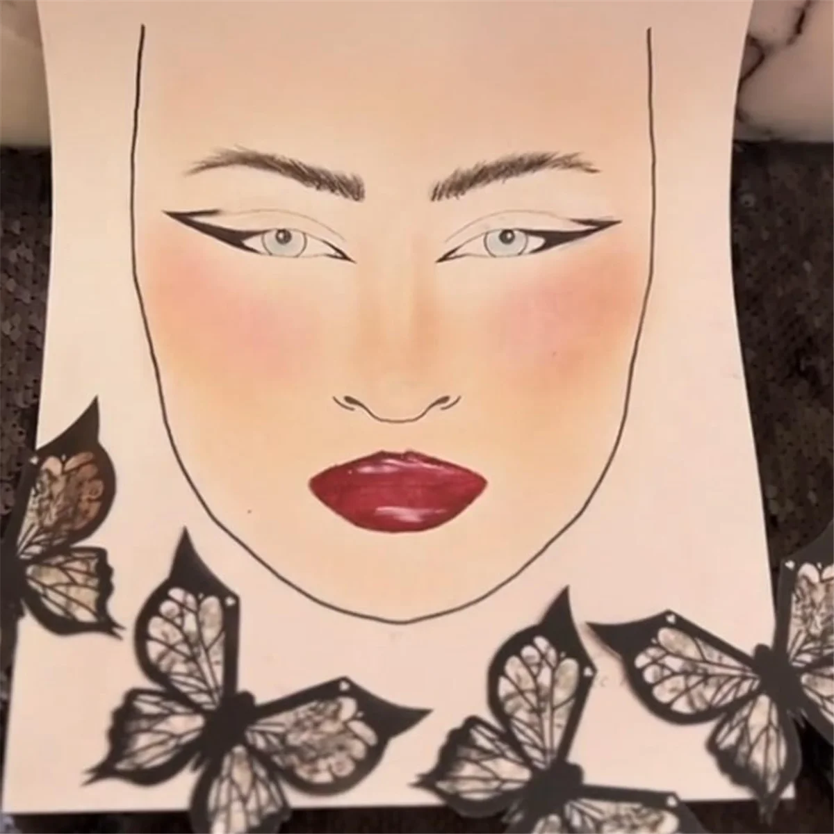 Stencil a farfalla per eyeliner, stencil per eyeliner a farfalla, stencil per trucco occhi a farfalla, stencil a farfalla funziona durevoli 3 pezzi