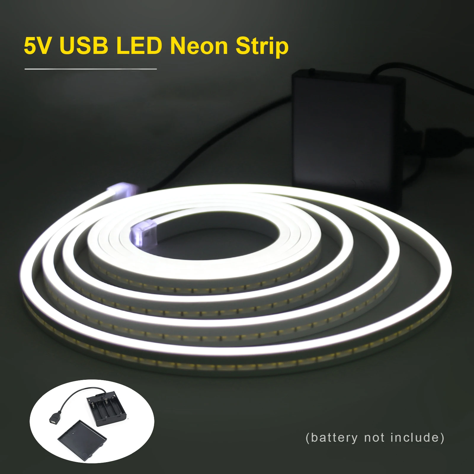 

5V Neon LED Strip Battery Powered Waterproof 2835 120LEDs/m Flexible Neon LED Tape Kitchen Cabinet Lamp DIY Design Home Decor