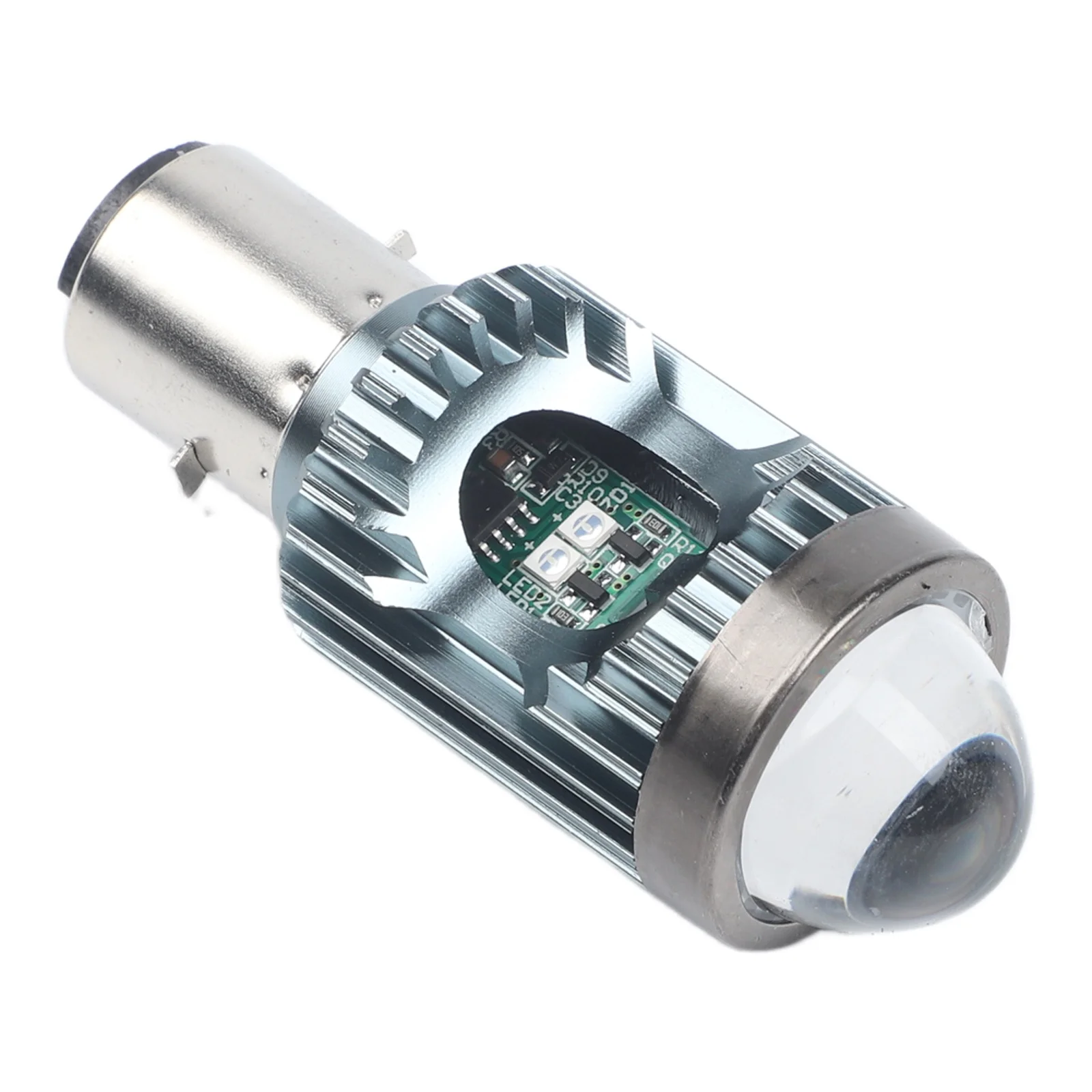 1PCS Headlight  P15D BA20D H4 White And Yellow  Lens Spotlight Motorcycle Headlight  LED Bulb Motorcycle High Low  Beam Led Bulb