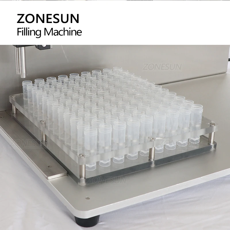 ZONESUN 0.3-2.8ml Automatic Ceramic Plunger Pump Liquid Small Reagent Vial Filling Machine