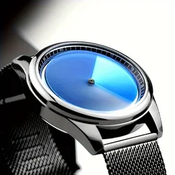 Individualization special design wristwatch blue dail,unique creative design fashion quartz men watch